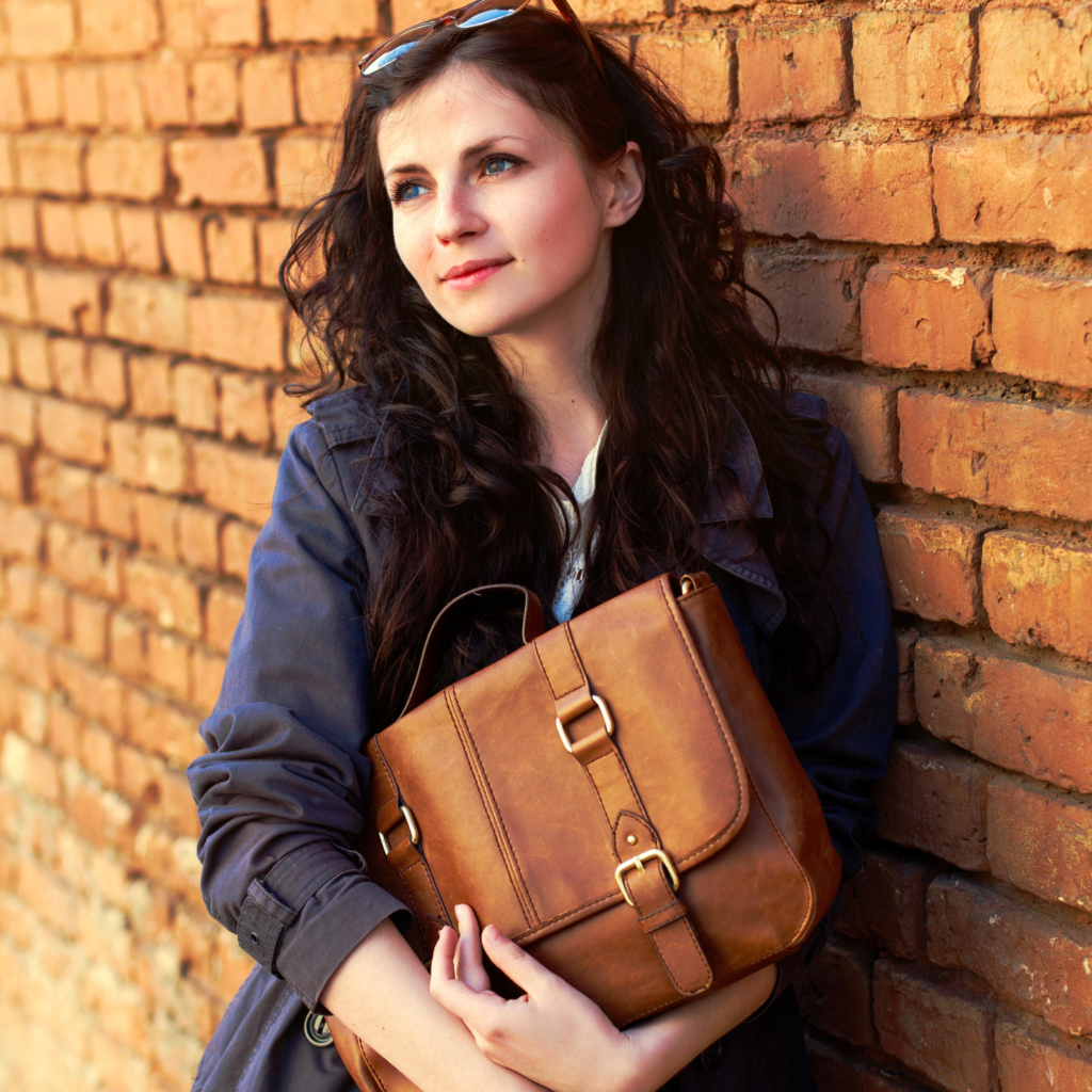 leather hand bag