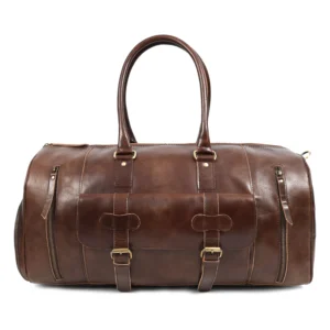 S2M Genuine Leather Duffle Bag – Brown