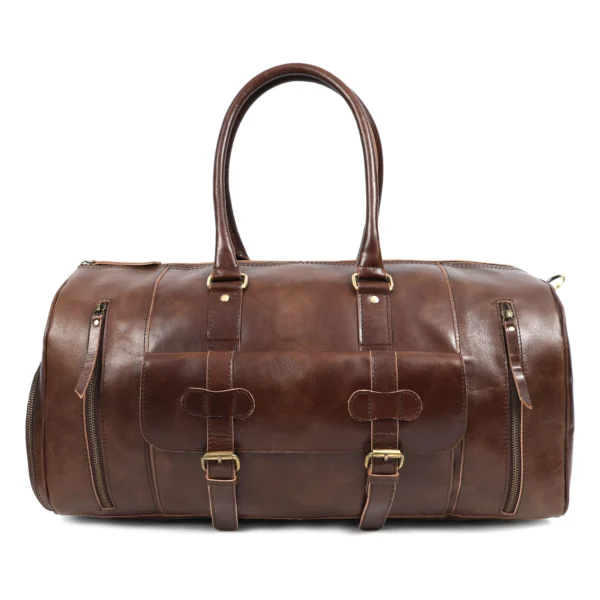S2M Genuine Leather Duffle Bag – Brown