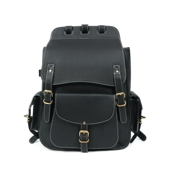 Premium Black Leather Backpack for Men & Women – S2M