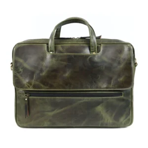 S2M Premium Genuine Leather Yellow Leather Messenger Laptop Bag