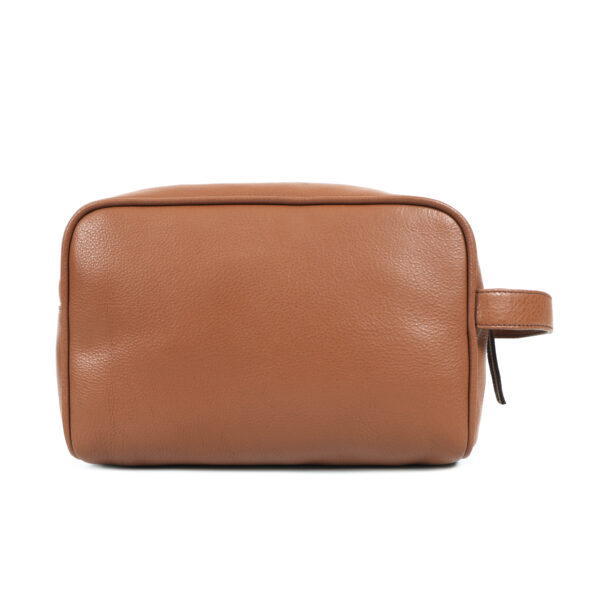 Premium Tan Leather Toiletry Bag for Men Travel Dopp Kit